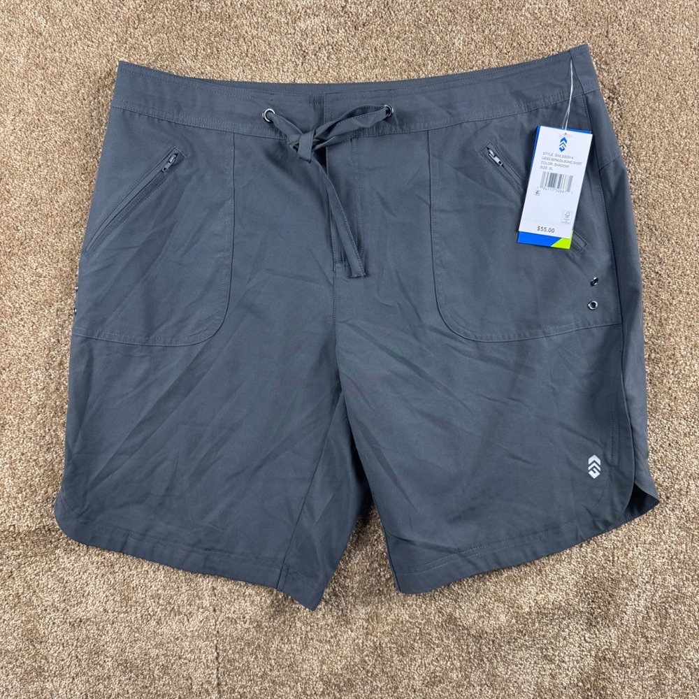 Free Country Ladies Bermuda Board Short Shadow Gray XL SWLSS5514 New